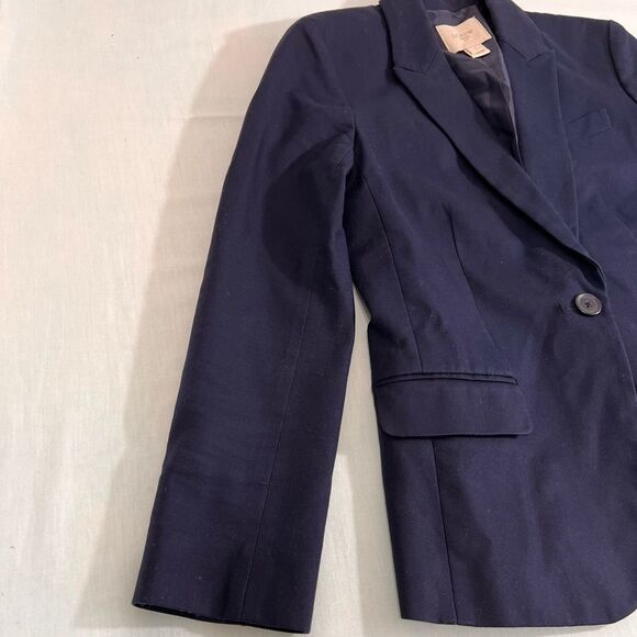 J. Crew Navy Blazer School Boy Suiting Single Button Blazer Size 0 - Picture 4 of 11